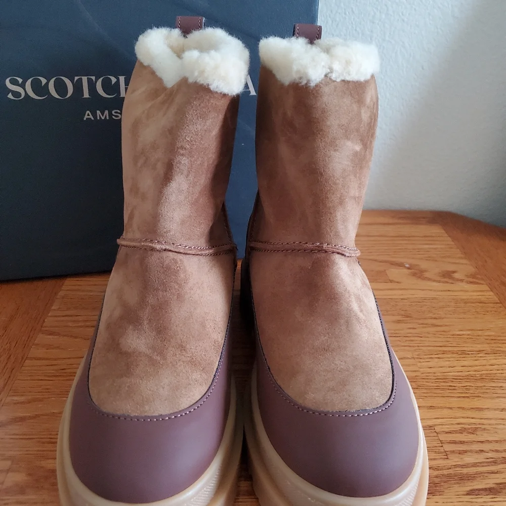 Scotch & Soda Women's Tan and Brown Boots